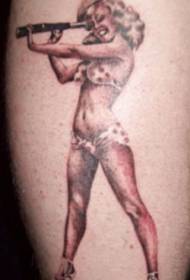 Jan de koulè modèl fanm tatoo koulè