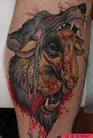 Ben cool klassisk skole ulv tatoveringsmønster
