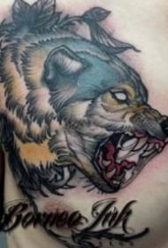 恶狼纹身：9张滴血狼头等凶恶的狼纹身图案