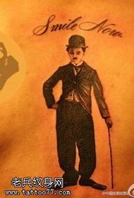 Morsomt tatoveringsmønster fra Chaplin manuskript