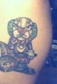 Rozzlobený klaun a dřevěné kladivo tetování vzor