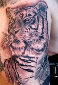 padrão de tatuagem de tigre preto de volta