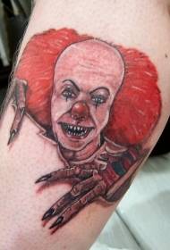 Angschtlech rout Hoer Clown Tréinen Tattoo Muster