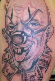 Wzór tatuażu dolara i łysego klauna