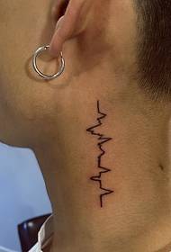 Εναλλακτικό μοτίβο τατουάζ ηλεκτροκαρδιογραφήματος μετά από το αυτί του άνδρα