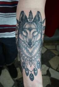 Arm Svart Grå Paulo Indigenous Wolf Tattoo Pattern