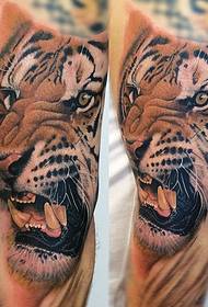 immagine del tatuaggio testa di tigre di colore stile realistico