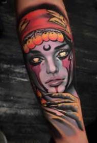 Girl tattoo illustration Super beautiful 9 newschool color girl tattoo appreciation