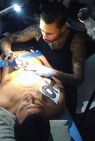 V-Vendetta character portrait tattoo pattern
