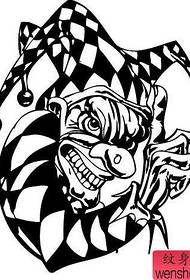 Tattoo show, recommend a clown tattoo manuscript pattern