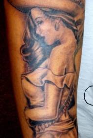 Modello di tatuaggio sexy messicano ragazza braccio marrone