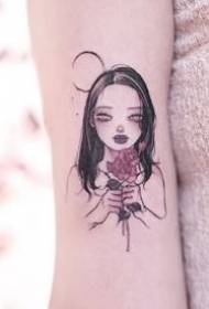 Un gruppo di disegni di tatuaggi per ragazze disegnati da foto