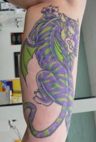 modello di tatuaggio tigre alata color braccio