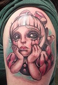 Modello del tatuaggio del personaggio virtuale del fumetto di stile della nuova scuola