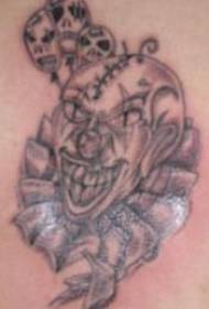 Schwaarze Clown mat Maskentattoo Muster