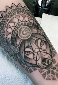 Arm schwaarze Prick Style Fantasie Wollef Helm Tattoo Muster