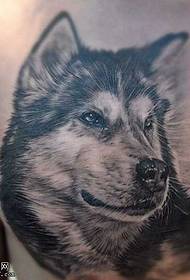 Шаблон татуювання вовка грудей