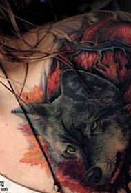Modello tatuaggio lupo personalità spalla