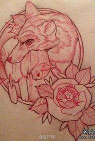 rukopis vlka tetování jíst králíka