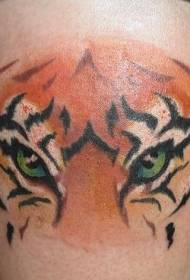 beenkleur realistiese groen tieroog tattoo patroon