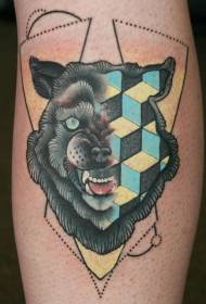 Iphethini yempi yesikole esidala se-wolf tattoo