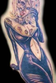 Modello di tatuaggio sexy ragazza zombie