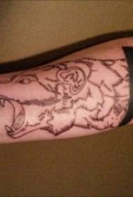 Модел за тетоважа на волк 10 црна сива шема на тетоважа на волци