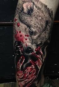 Realistinen tyyli eläinmuotokuva tatuointi malli Ash Heem