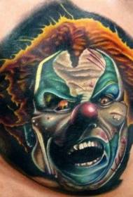 Borst kwaad clown tattoo patroon