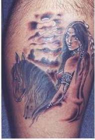 Gumbo brown nude indian musikana tattoo pikicha