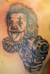 Алберт клаун и узорак тетоважа пиштоља