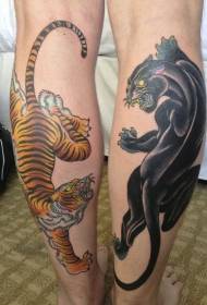 Пантера і Тигр малюнок татуювання теля