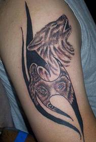 Trist ulv tatovering