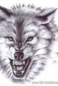 Modèle de tatouage de loup: Image de modèle de tatouage de loup