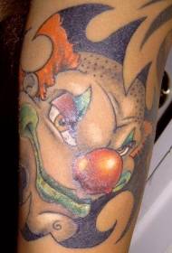 Crazy redhead clown tattoo ụkpụrụ