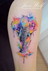 Modello di tatuaggio stile acquerello inchiostro inchiostro elefante dall'aspetto piacevole