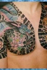 male double hemiptera tiger color tattoo paterone