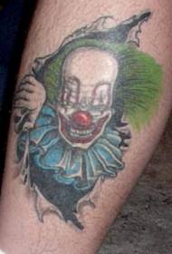 Motif de tatouage déchiré par peau de clown diabolique