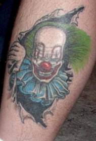 Modello di tatuaggio strappato diabolico pelle da clown