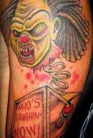 Voodoo Zombie Klauna pavasara rotaļlietu tetovējums