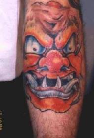 Ugly devil clown tattoo pattern