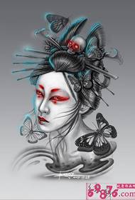 Luova geisha-tatuointivarsivarren kuva