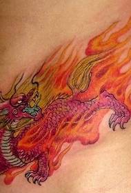 Стыльная татуіроўка з вогненным аднарогам