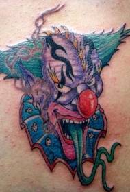 Bright weird clown tattoo
