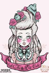 School style color girl tattoo manuscript picture