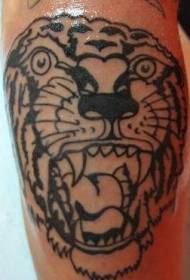 Juodo riaumojančio tigro tatuiruotės modelis