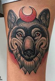 手臂上的刺狼紋身圖案