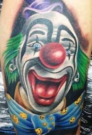 Modello di tatuaggio colorato divertente pagliaccio