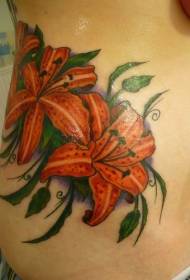 pictiúr taobh tattoo dath tattoo lily Tiger