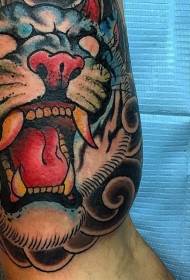 Big Arm ázsiai stílusú tarka gonosz tigris tetoválás minta